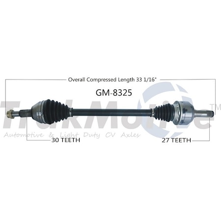 Surtrack Axle Cv Axle Shaft, Gm-8325 GM-8325